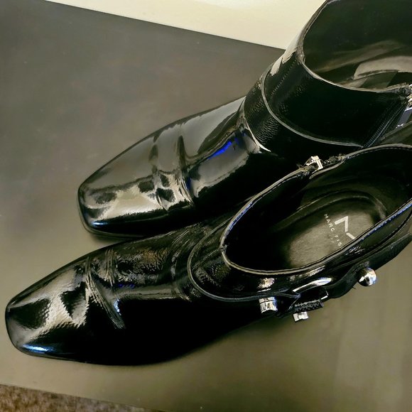 Black Patent Leather Ankle Boots - Picture 4 of 6